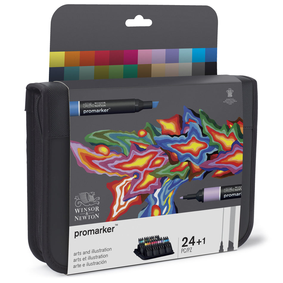 Valokuva tuotteesta Huopakynä Promarker 24 kpl Arts&amp;Illustration Set, W&amp;N, kuuluu tuoteryhmään Taidetarvikkeet.