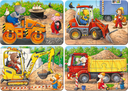 Palapeli 2/4/6/8 palaa Construction Site Animals