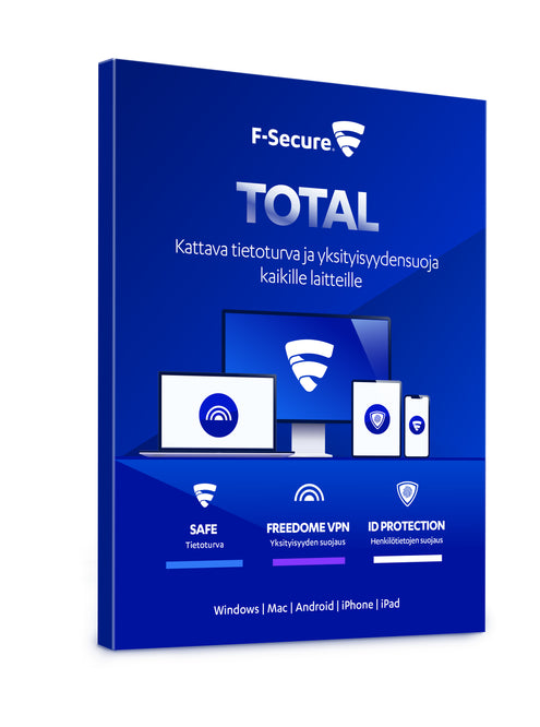 Tietoturvapaketti F-Secure Total 2 vuotta, Win, Mac, Android, iOS
