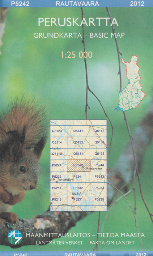 Peruskartta P5242 Rautavaara 1:25 000