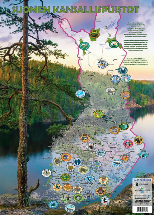 Suomen kansallispuistot -karttajuliste