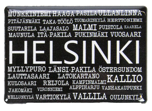 Magneetti Happy Orange Helsinki teksti musta