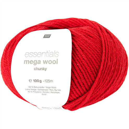 Lanka Mega Wool Chunky 100g red punainen Rico Design