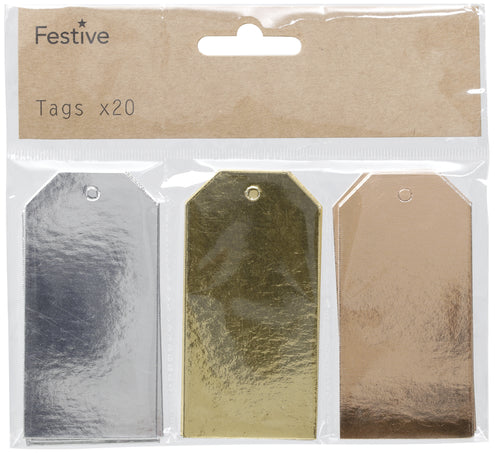 Pakettikortteja 4x8cm 20-pack foil painatus 3 eri väriä