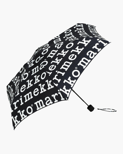 Sateenvarjo Marimekko Mini Manual Marilogo, musta valkoinen